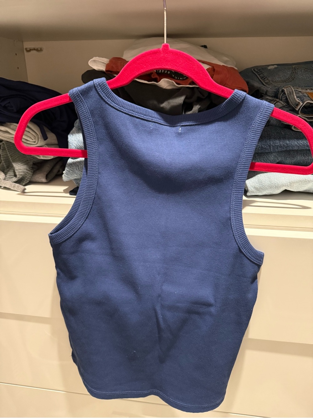 Blue Ribbed Tank Top - SUPRE - Picture 2 of 3